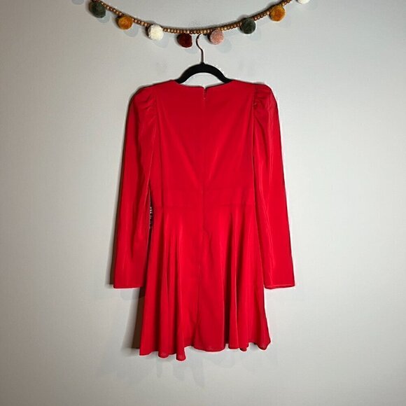 NWT Express bright red keyhole long sleeve dress - Picture 6 of 6